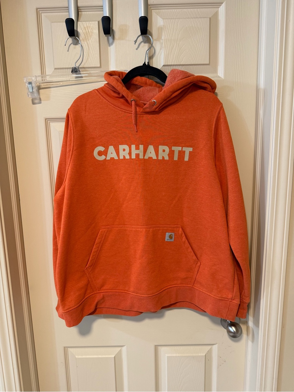 Carhartt Orange Crewneck Hoodie with Front Logo